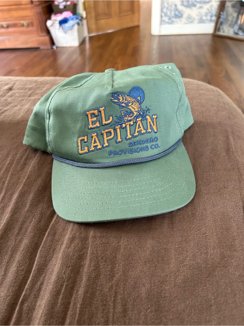 El Capitan Green Embroidered Fishing Cap